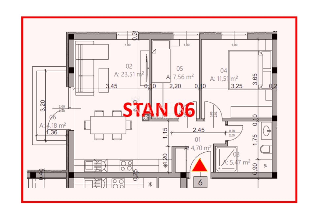 Istria, Pola - appartamento con due camere da letto di 54 m2 in un nuovo edificio con ascensore