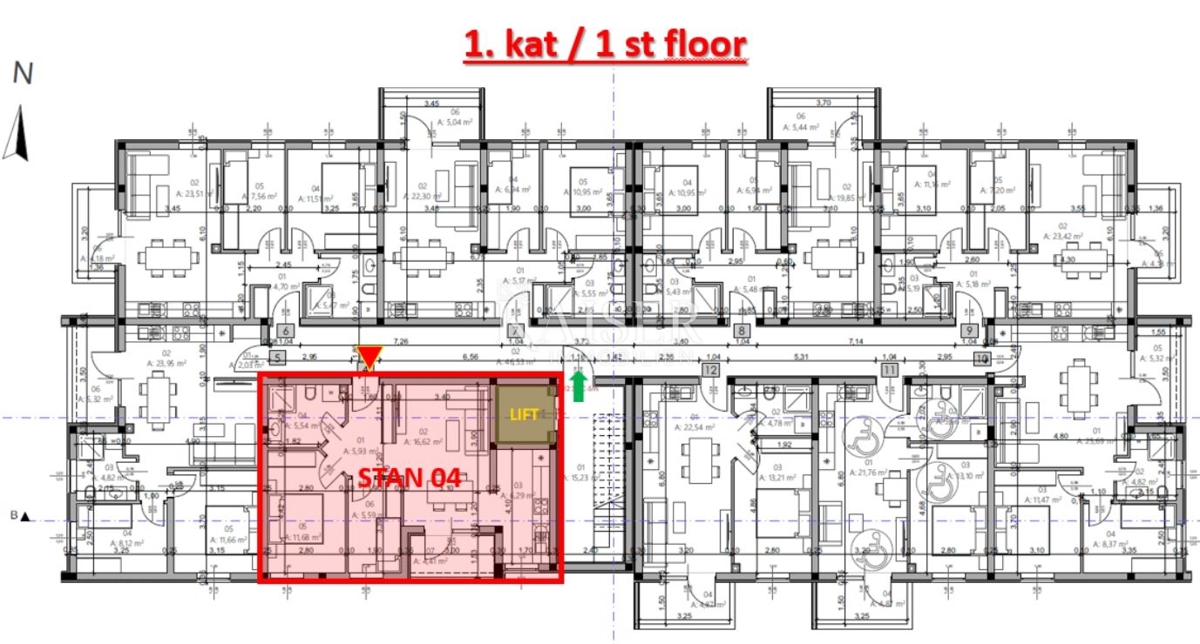 Istria, Pola - appartamento con due camere da letto di 54 m2 in un nuovo edificio con ascensore