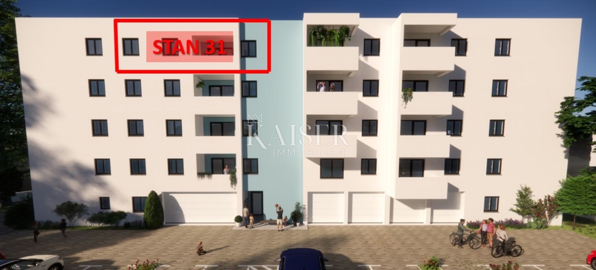 Istria, Pola - appartamento con due camere da letto di 54 m² in un moderno edificio di nuova costruzione