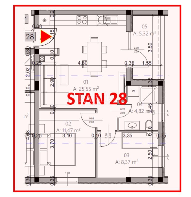 Istria, Pola - appartamento con due camere da letto di 54 m² in un moderno edificio di nuova costruzione