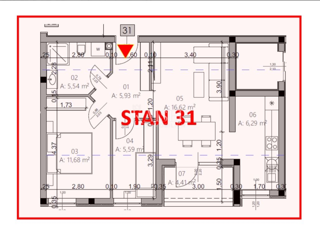 Istria, Pola - appartamento con due camere da letto di 54 m² in un moderno edificio di nuova costruzione