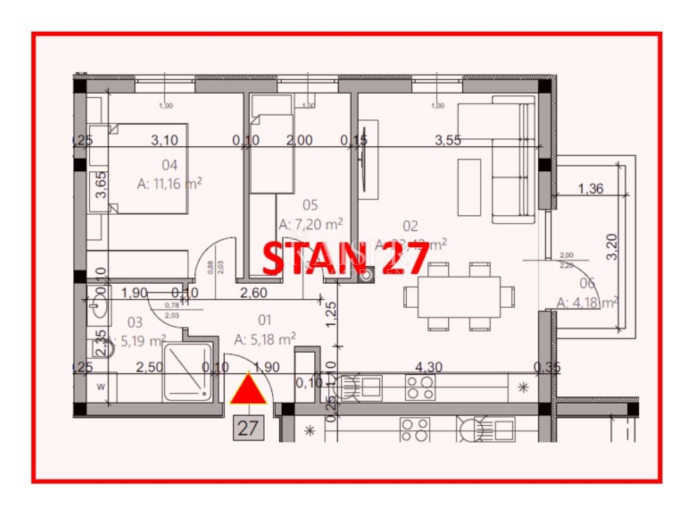 Istria, Pola - appartamento con due camere da letto di 54 m² in un moderno edificio di nuova costruzione