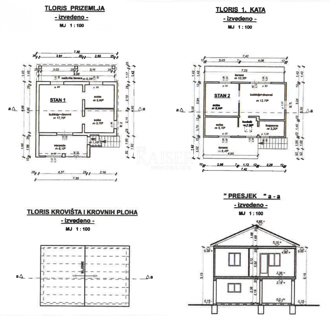 Krk, Brzac - casa indipendente con nuovo progetto di ricostruzione