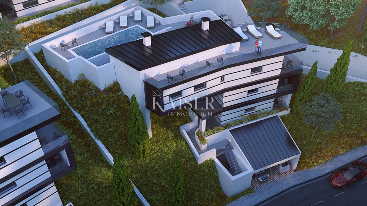 Riviera di Opatija – terreno con permesso definitivo per 5 unità residenziali di lusso