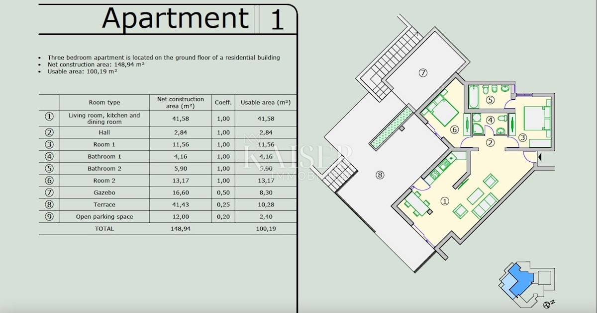 Appartamento Ičići, Opatija - Okolica, 100,19m2