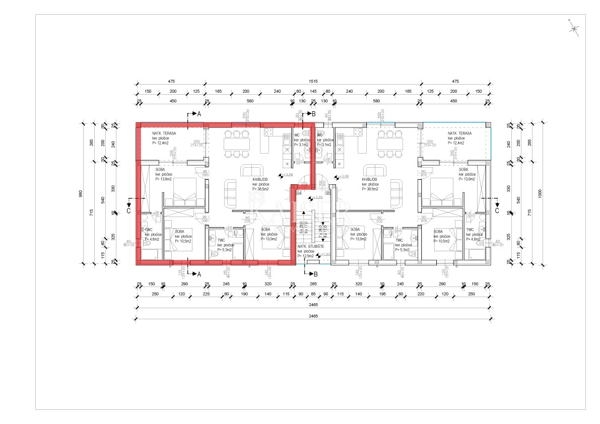 Appartamento Sabunike, Privlaka, 99,10m2