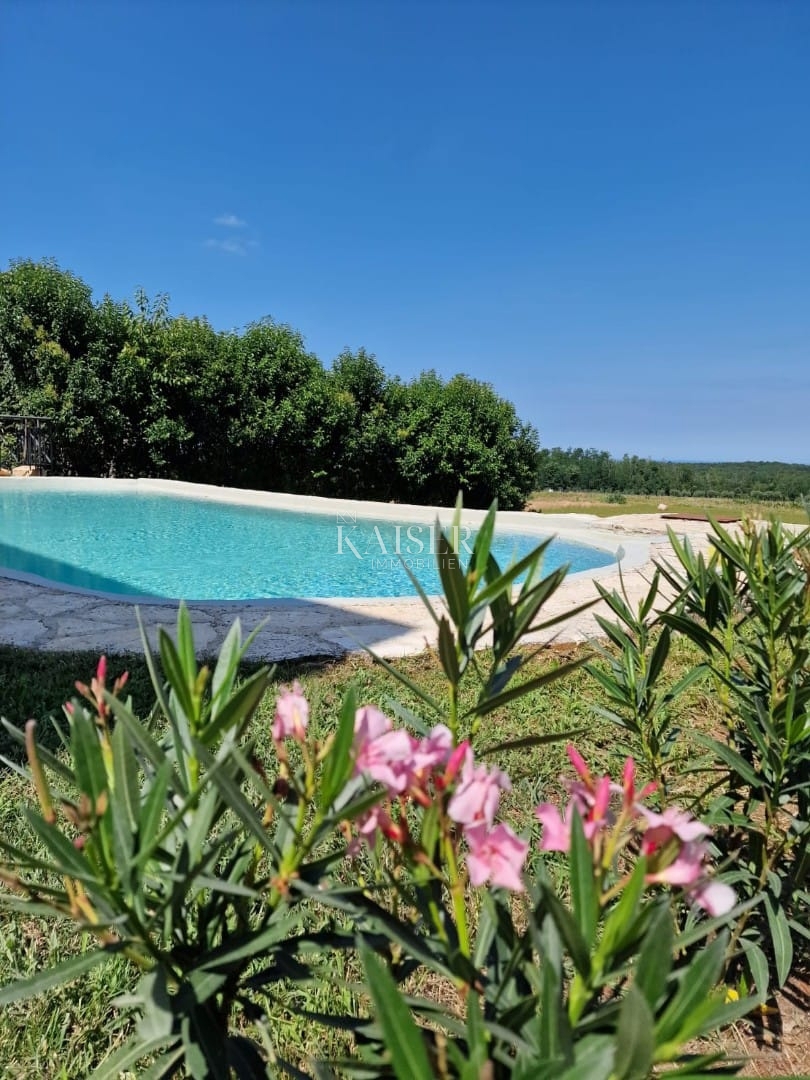 Istria, Visinada, villa rustica in pietra con piscina