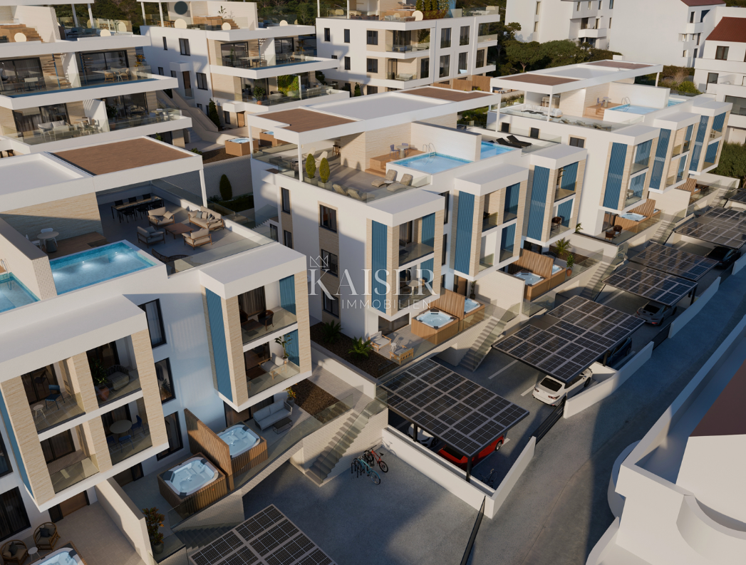 Trogir, Čiovo - appartamento di lusso con giardino sul mare, 61,3 m2