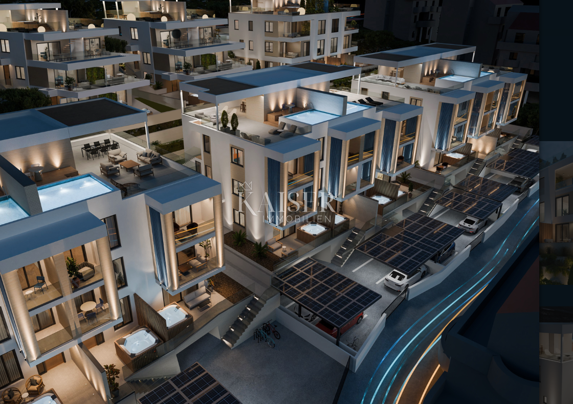 Trogir, Čiovo - appartamento di lusso con giardino sul mare, 61,3 m2