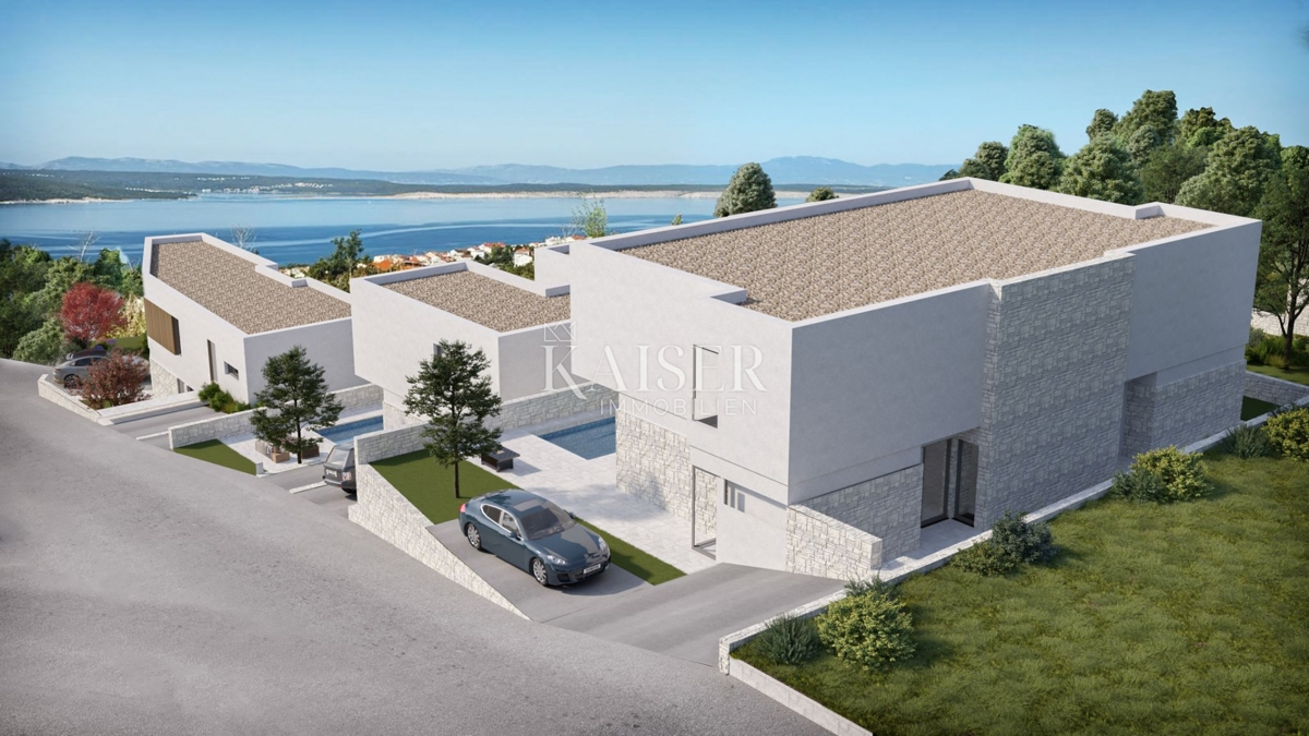 Crikvenica - casa bifamiliare 100m2 con piscina e vista mare