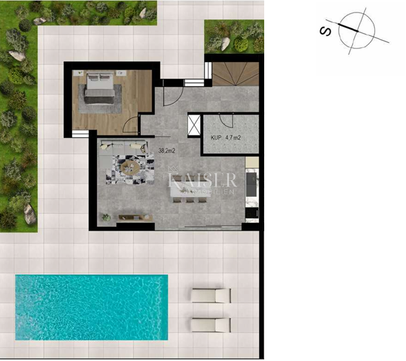 Crikvenica - casa bifamiliare 100m2 con piscina e vista mare