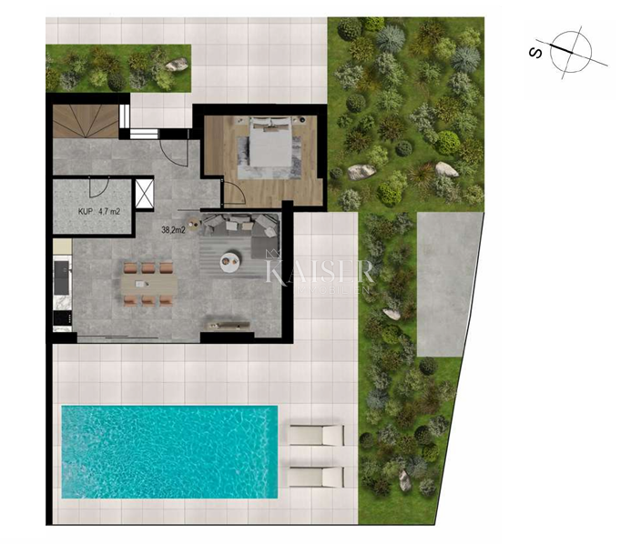 Crikvenica - casa bifamiliare 100m2 con piscina e vista mare