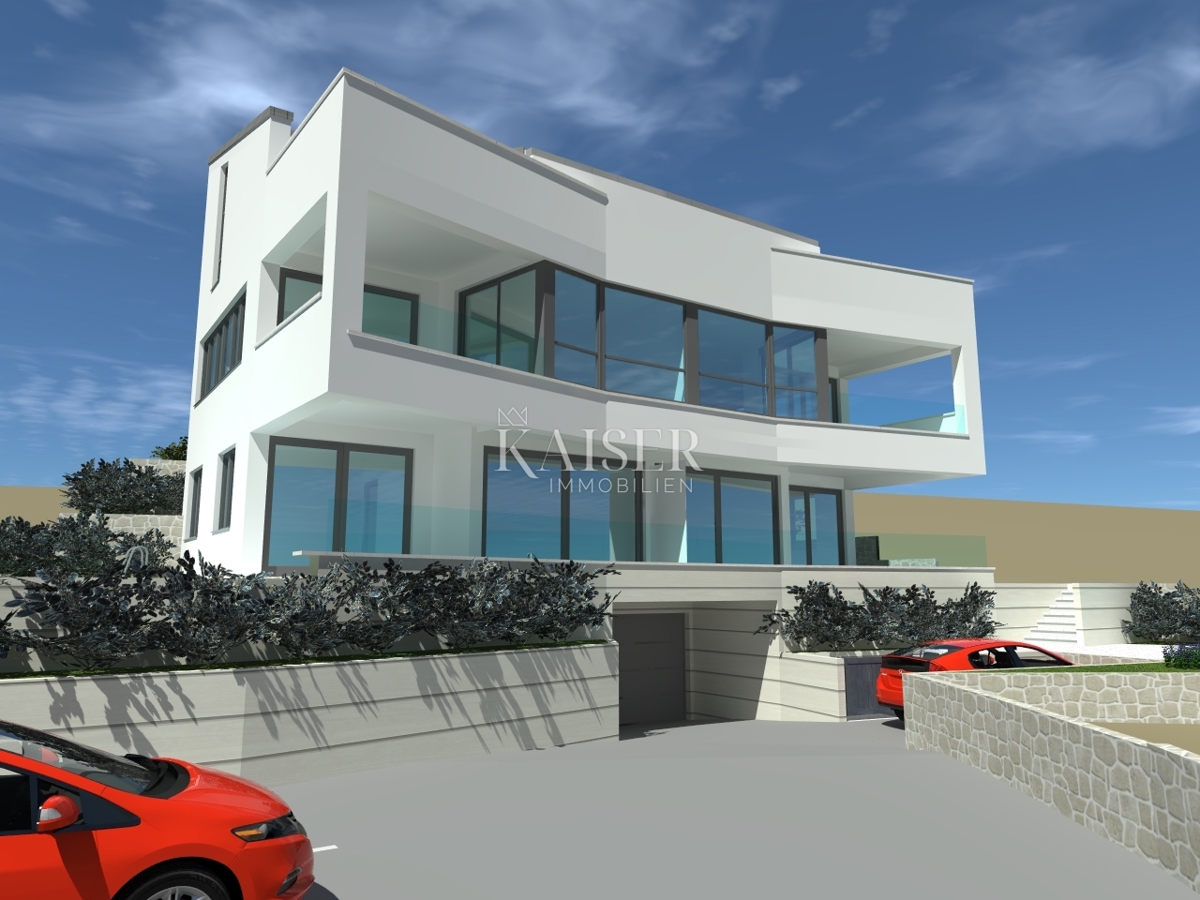 Isola di Krk, Punat - terreno 914 m2 con progetto