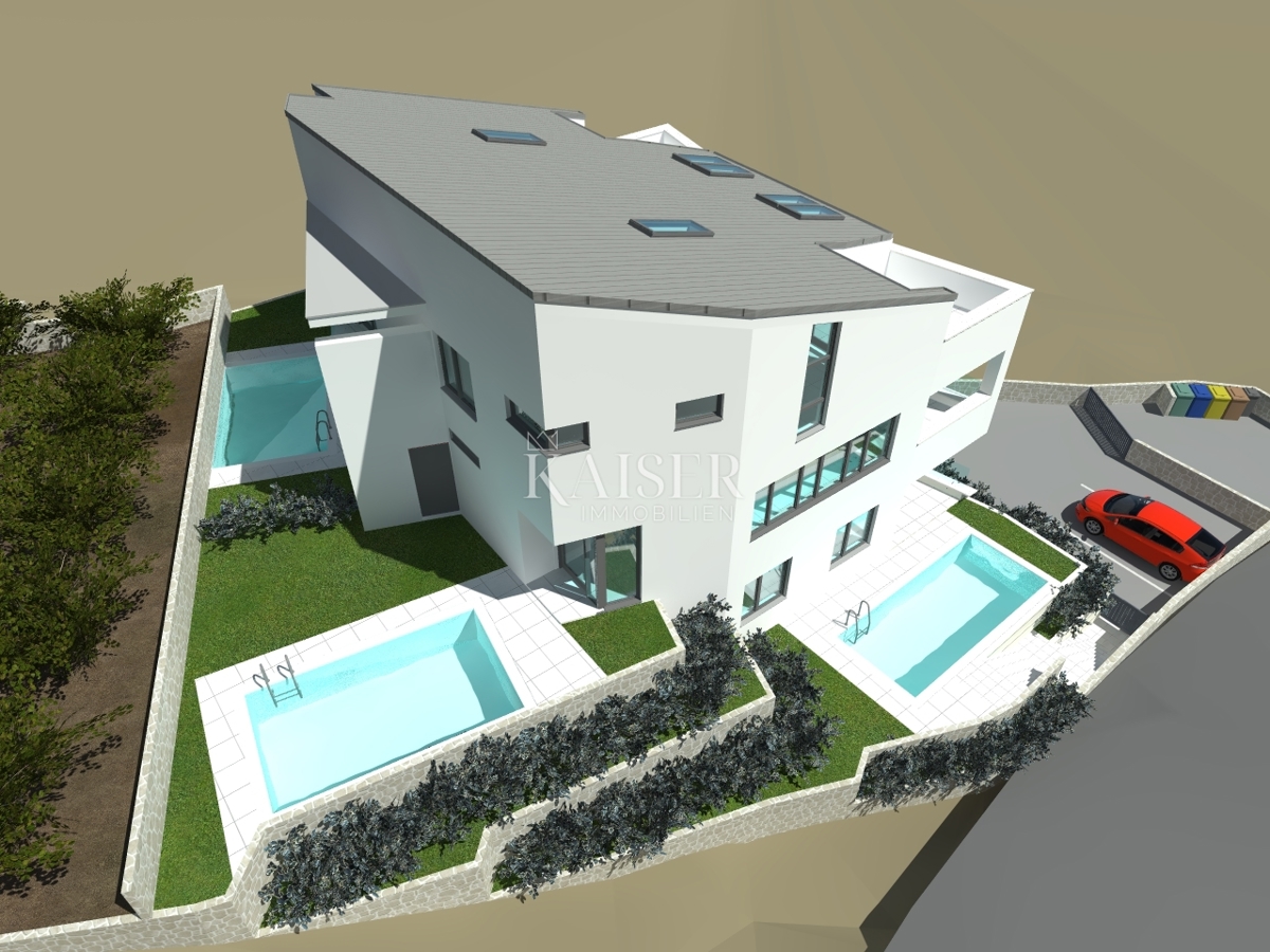 Isola di Krk, Punat - terreno 914 m2 con progetto