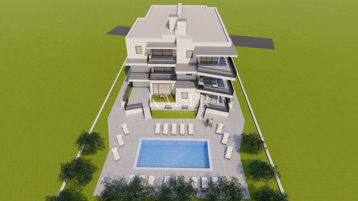 Istria, zona Umago - appartamento 86m2; nuova costruzione a 500m dal mare