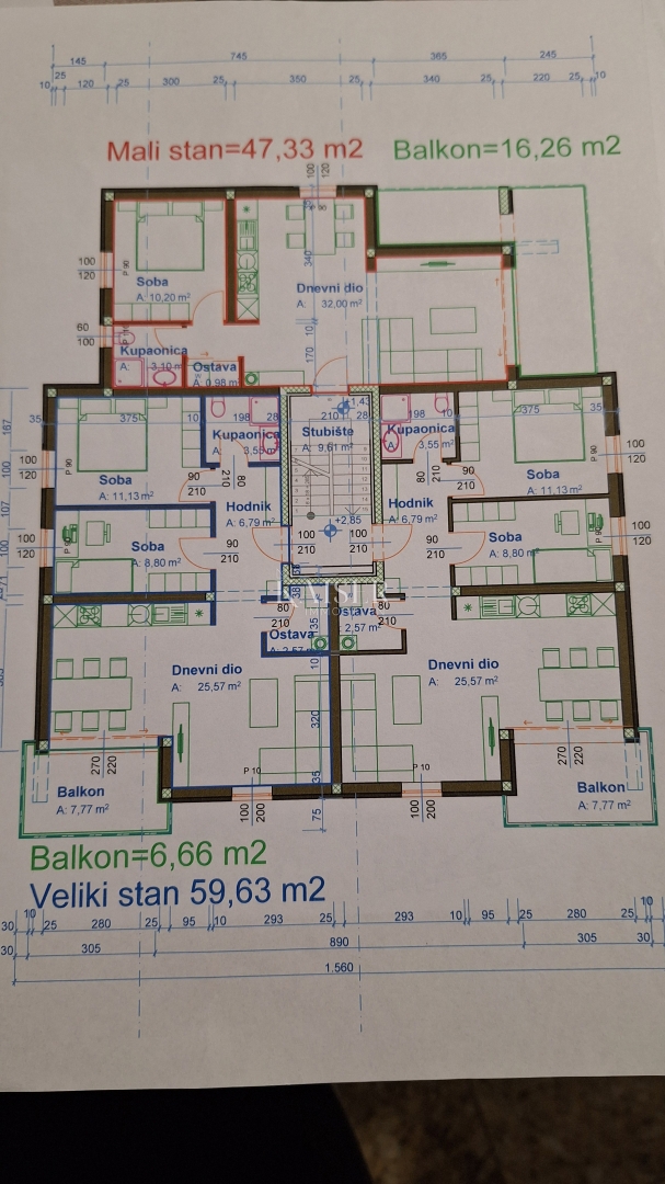Appartamento Drenova, Rijeka, 57m2