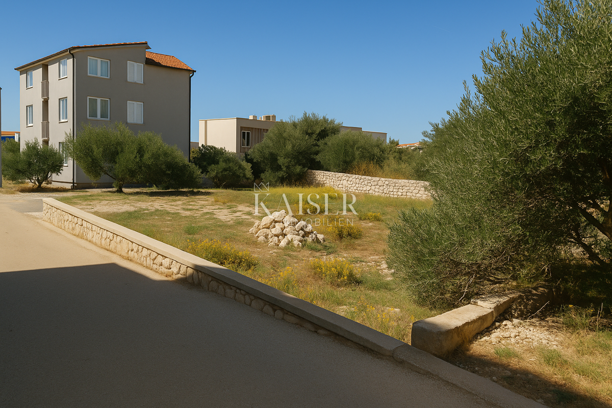Pag, Mandre – terreno edificabile 734 m², 600 m dal mare