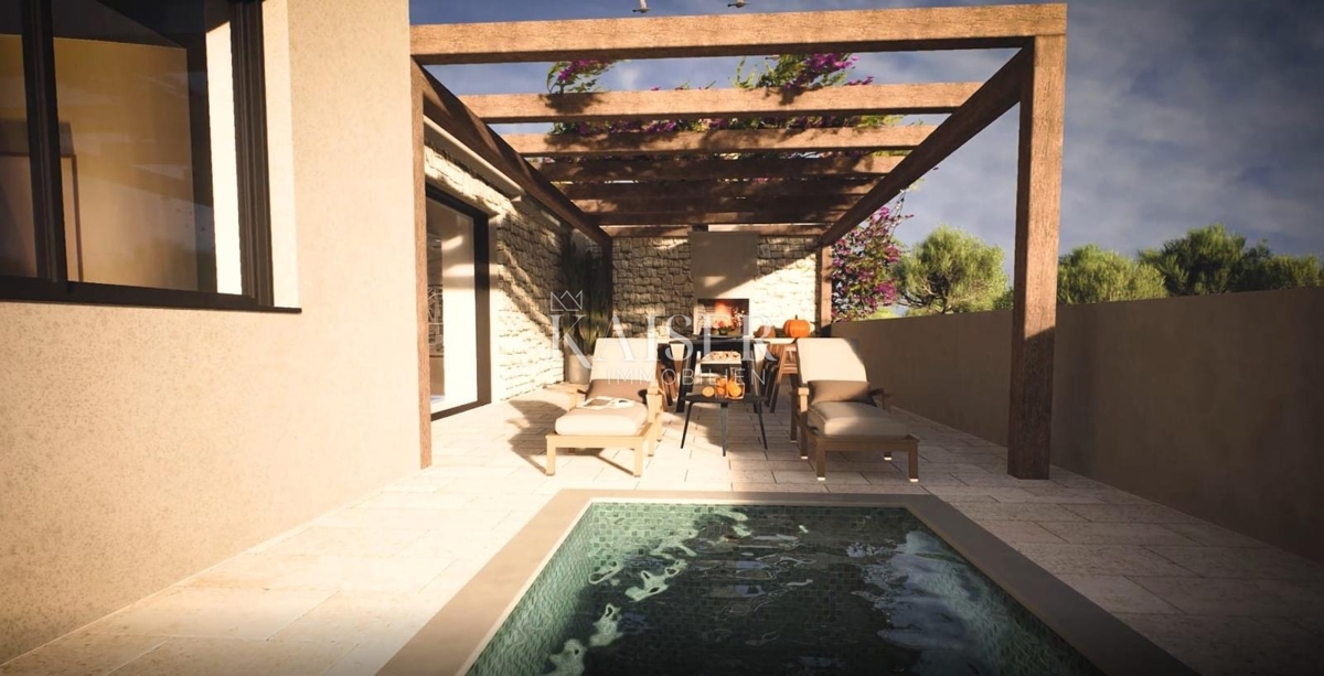 Istria - Parenzo, casa a un piano con piscina e tre camere da letto