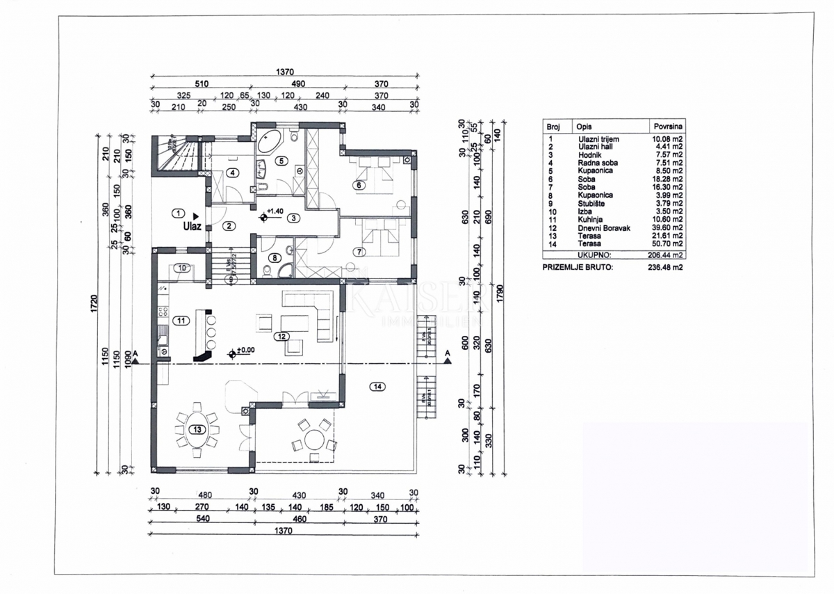 Opatija, Ičići – Intero piano in stile veneziano di una villa con ampia terrazza e splendida vista sul mare