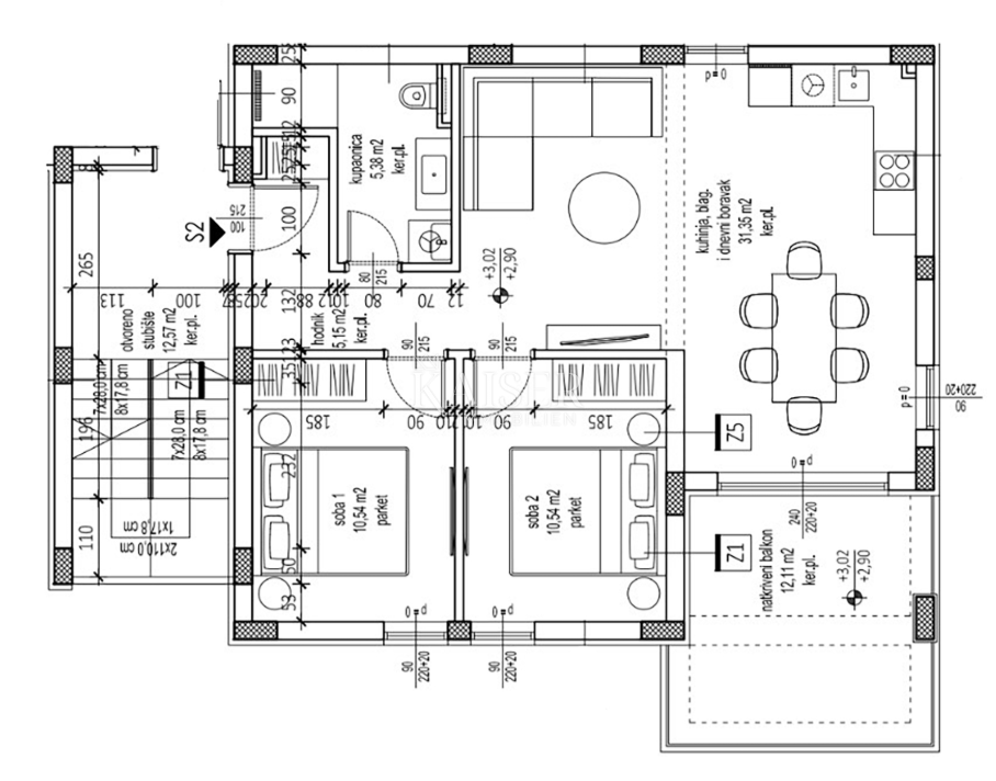 Petrčane - Zara, Attico esclusivo su tutto il piano con terrazza sul tetto