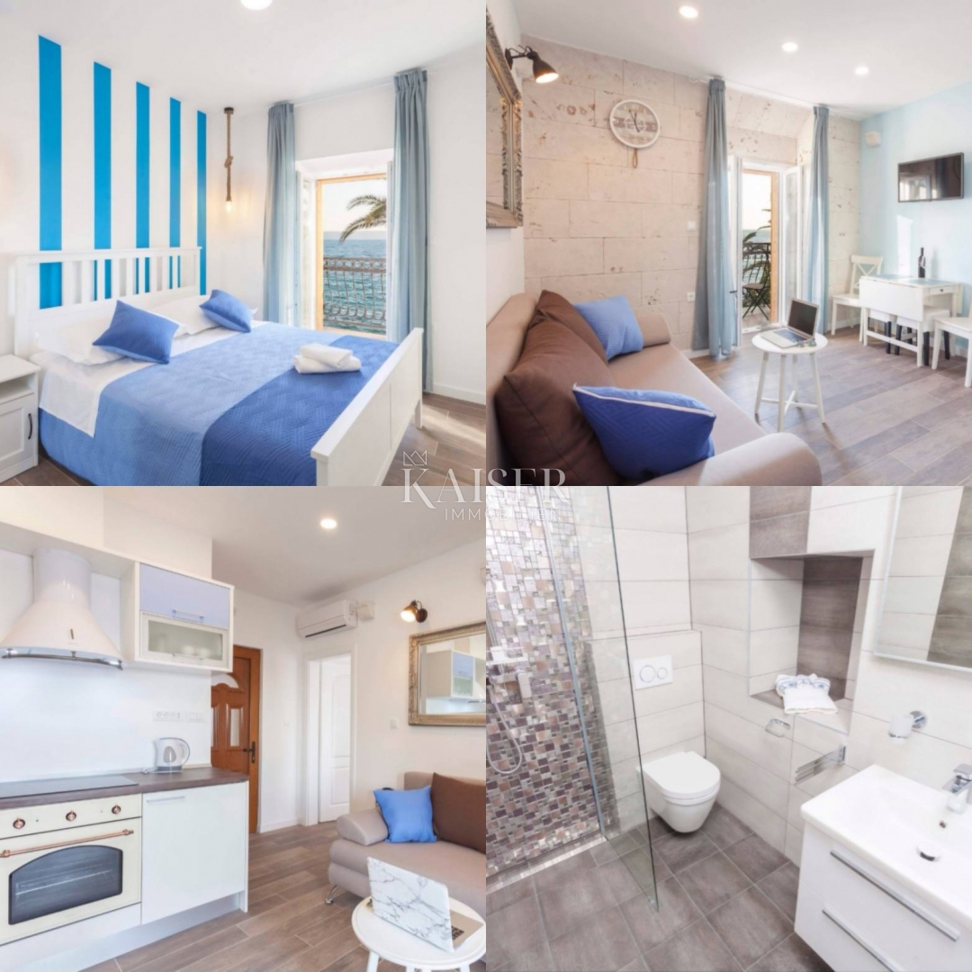 Živogošće Porat - Affascinante casa in pietra con tre appartamenti, prima fila al mare