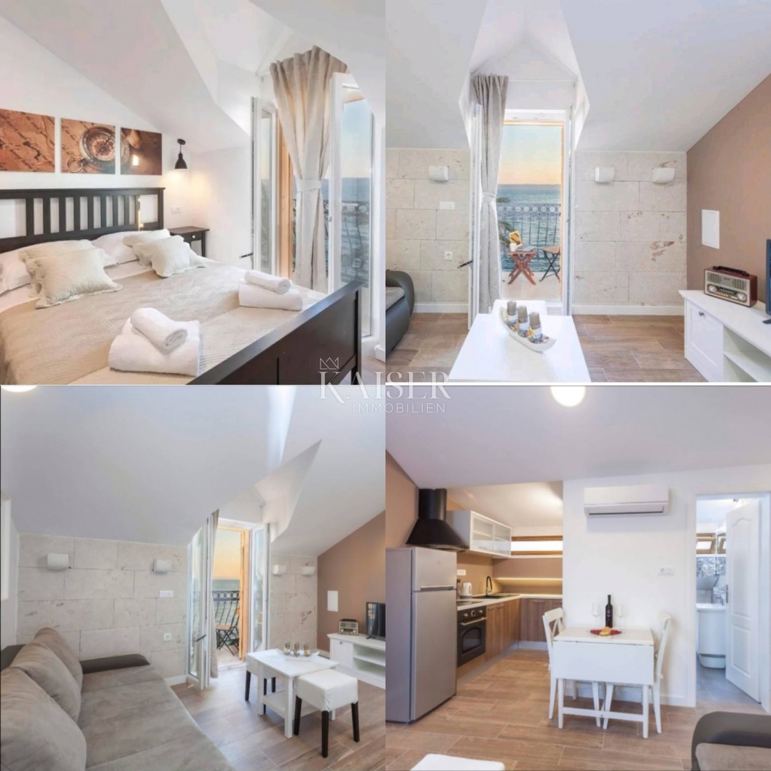 Živogošće Porat - Affascinante casa in pietra con tre appartamenti, prima fila al mare