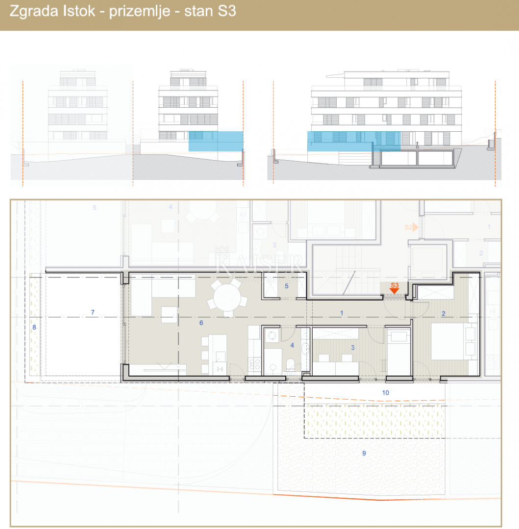 Kaštel Sućurac, Spalato - Confortevole appartamento con due camere da letto (S3) al piano terra con giardino privato