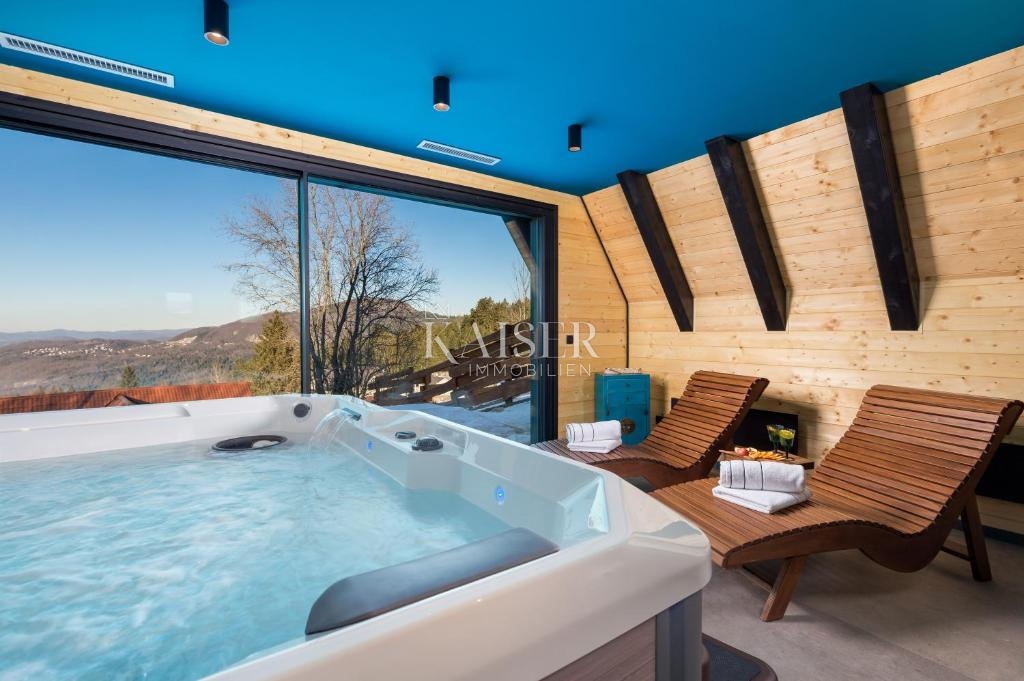 Ravna Gora, Kupjak - lussuosa villa in legno con piscina e centro benessere