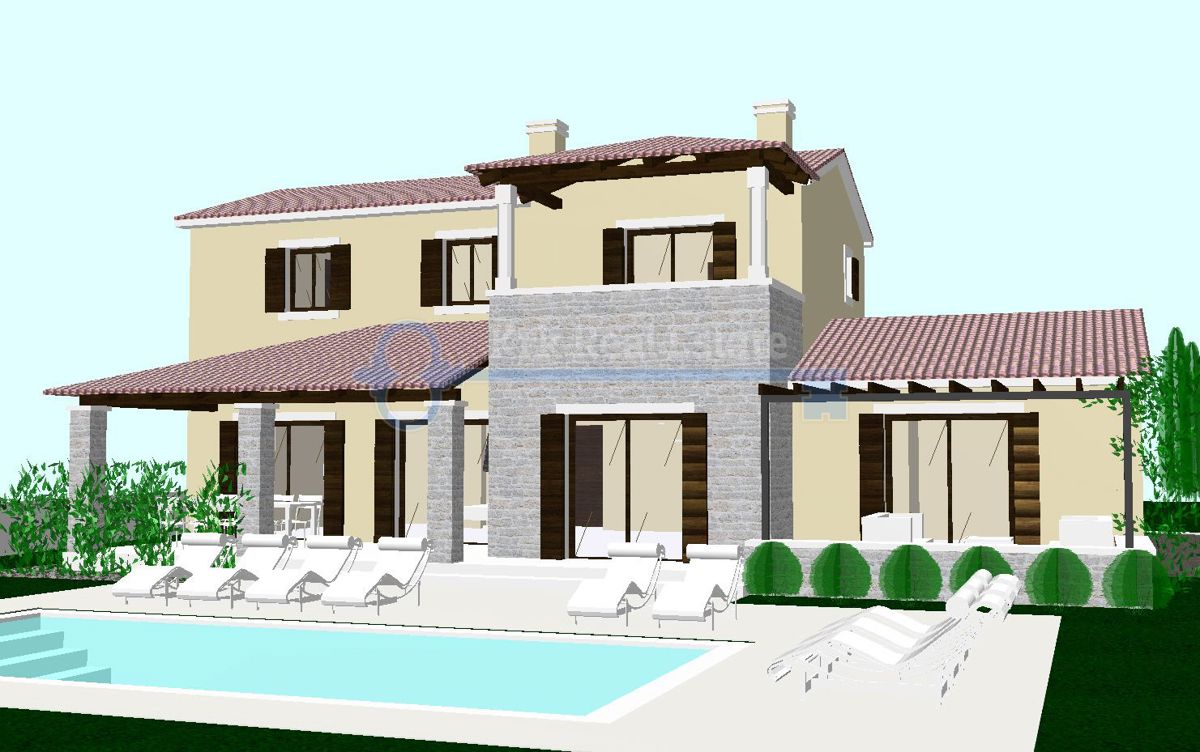 PULA-TERRENO EDIFICABILE CON PROGETTO PER UNA CASA CON PISCINA