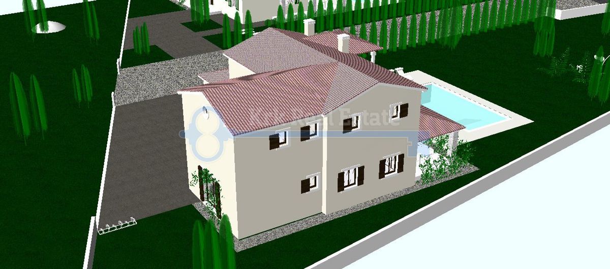 PULA-TERRENO EDIFICABILE CON PROGETTO PER UNA CASA CON PISCINA