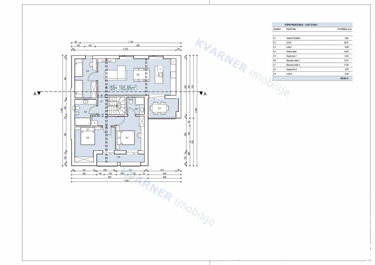 Appartamento Malinska, 105m2