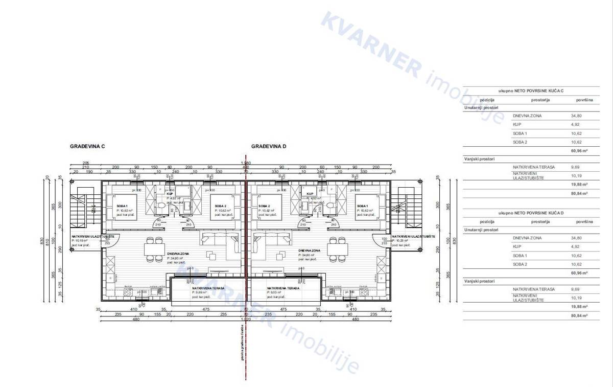 Appartamento Uvala Soline, 70m2