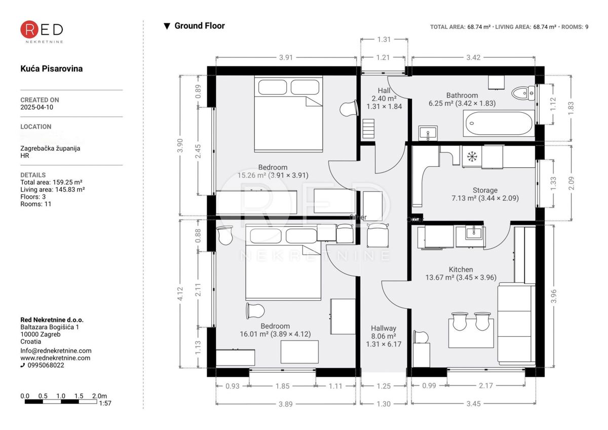 Casa Lijevo Sredičko, Pisarovina, 100m2