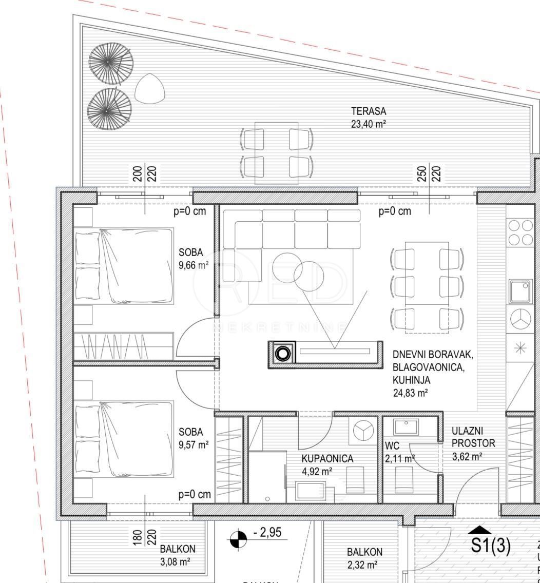 Appartamento Sukošan, 7. domobranske pukovnije HV, 57,77m2