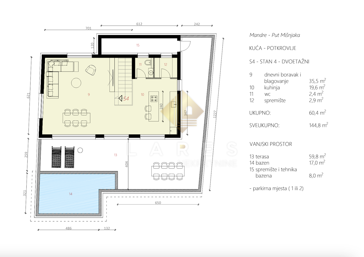 Appartamento Mandre, Kolan, 104,04m2