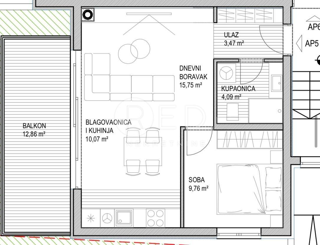 Appartamento Sukošan, 7. domobranske pukovnije HV, 57,77m2