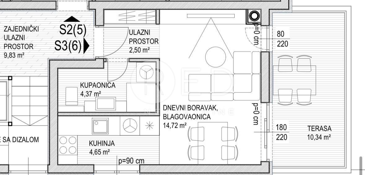 Appartamento Sukošan, 7. domobranske pukovnije HV, 57,77m2
