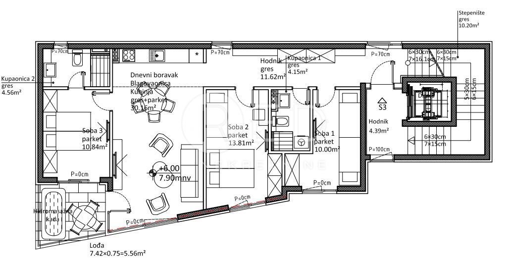 Appartamento Sukošan, 59m2