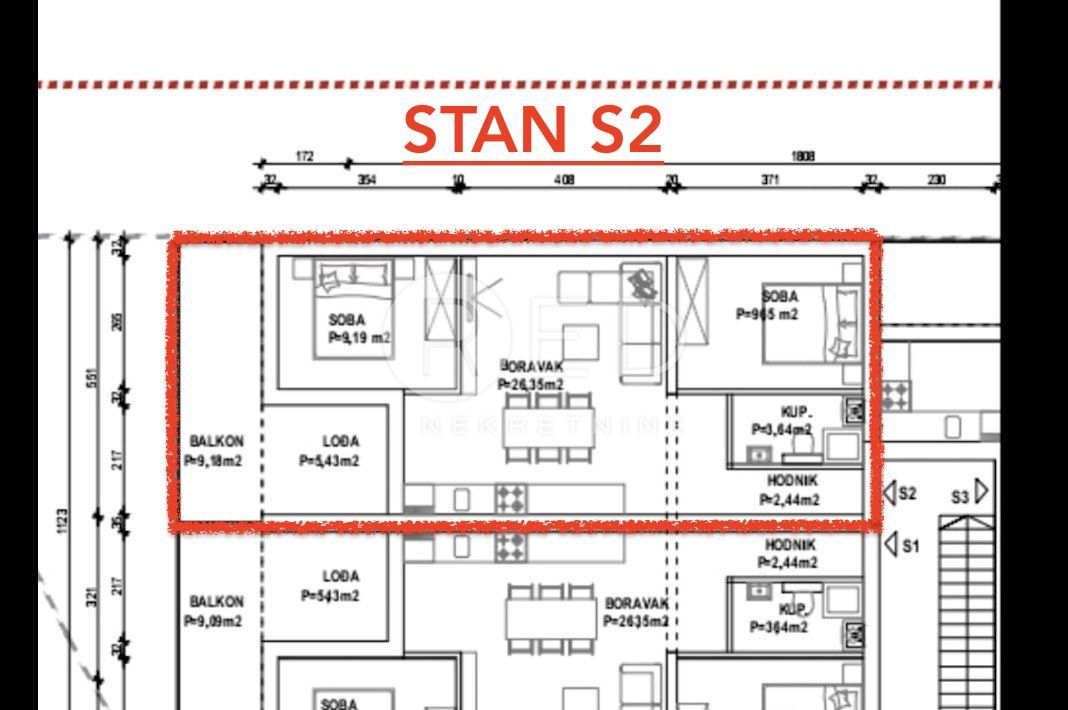 Appartamento Povljana, 52m2