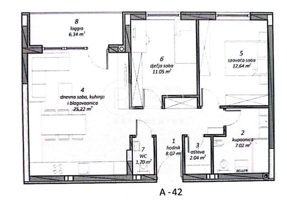Appartamento Crvene kuće, Zadar, Zadar, Zadarska županija, 80m2