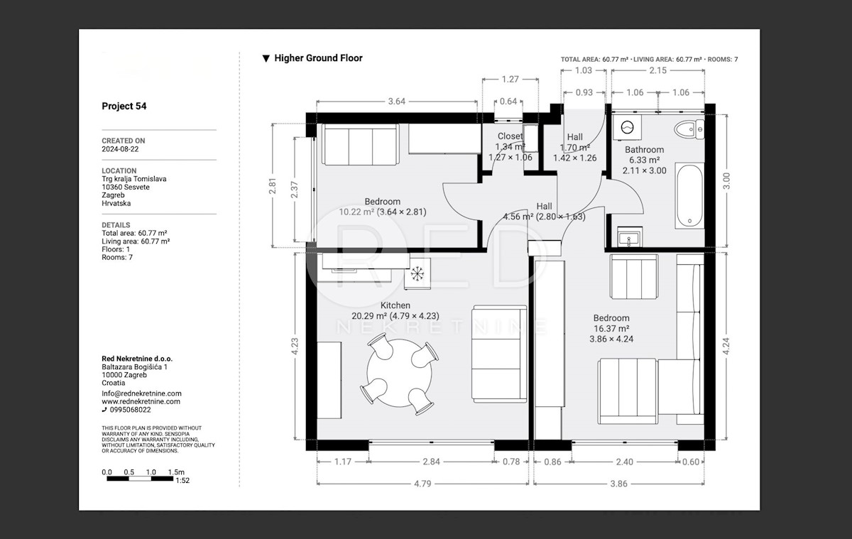 Appartamento Sesvetski Kraljevec, Sesvete, Trg Kralja tomislava, 60m2