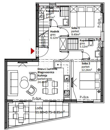 Appartamento Sukošan, 59m2