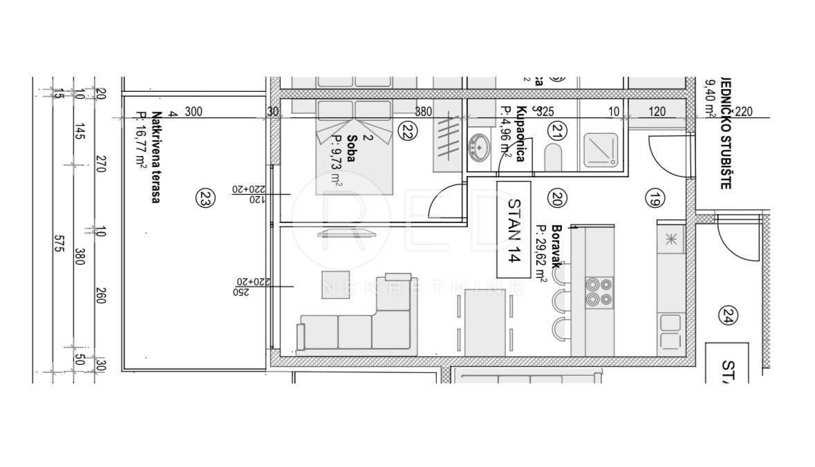 Appartamento Povljana, Ulica Stjepana Radića, 36,65m2