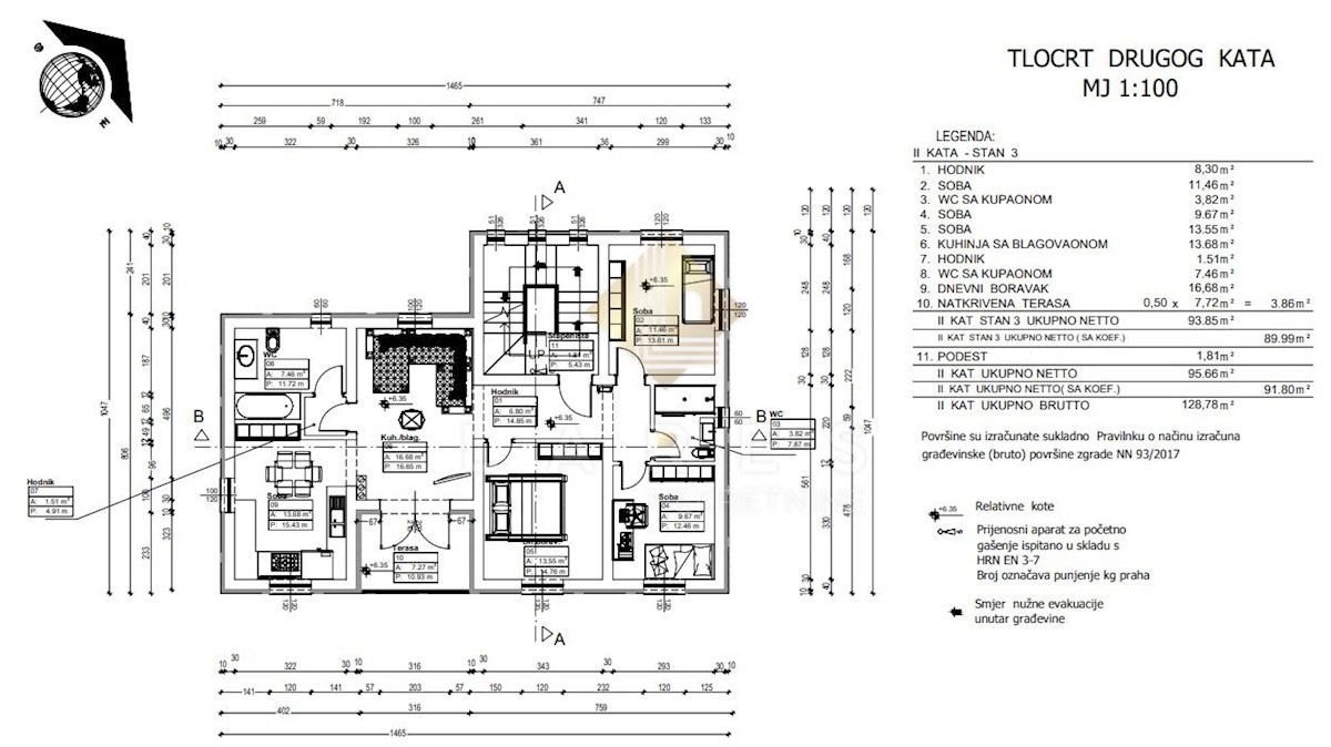 Appartamento Kastav, 89,99m2