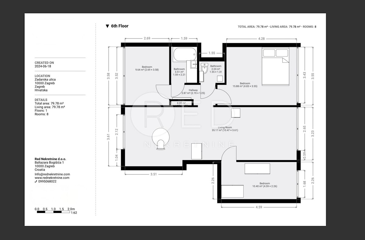 Appartamento Trešnjevka, Trešnjevka - Sjever, Zadarska ulica 8, 80m2