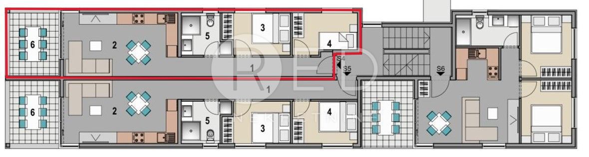 Appartamento Mandre, Kolan, 53m2