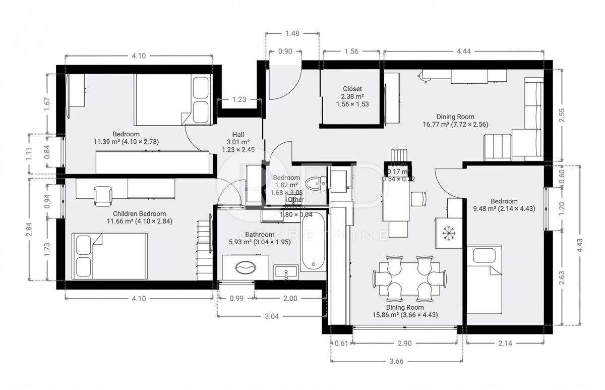 Appartamento Centar, Velika Gorica, kralja Stjepana Tomaševića, 80m2