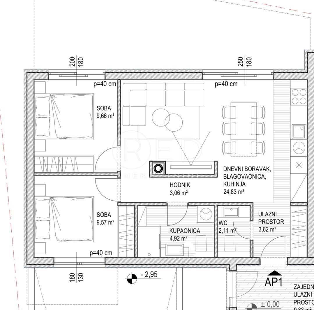 Appartamento Sukošan, 7. domobranske pukovnije HV, 57,77m2