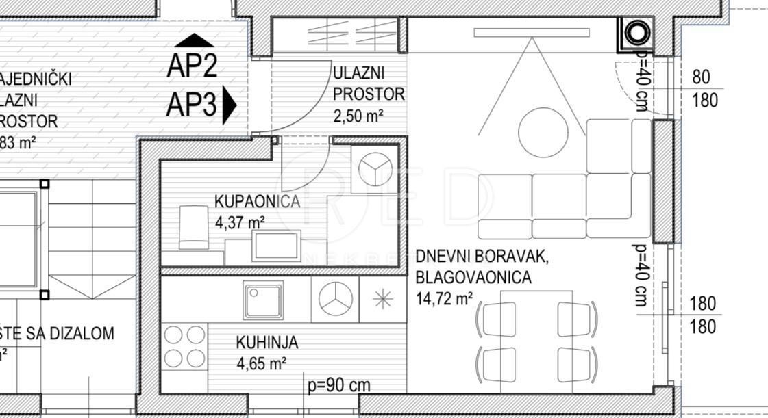 Appartamento Sukošan, 7. domobranske pukovnije HV, 57,77m2
