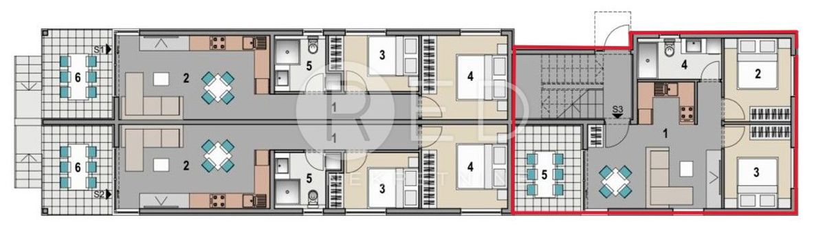 Appartamento Mandre, Kolan, 53m2